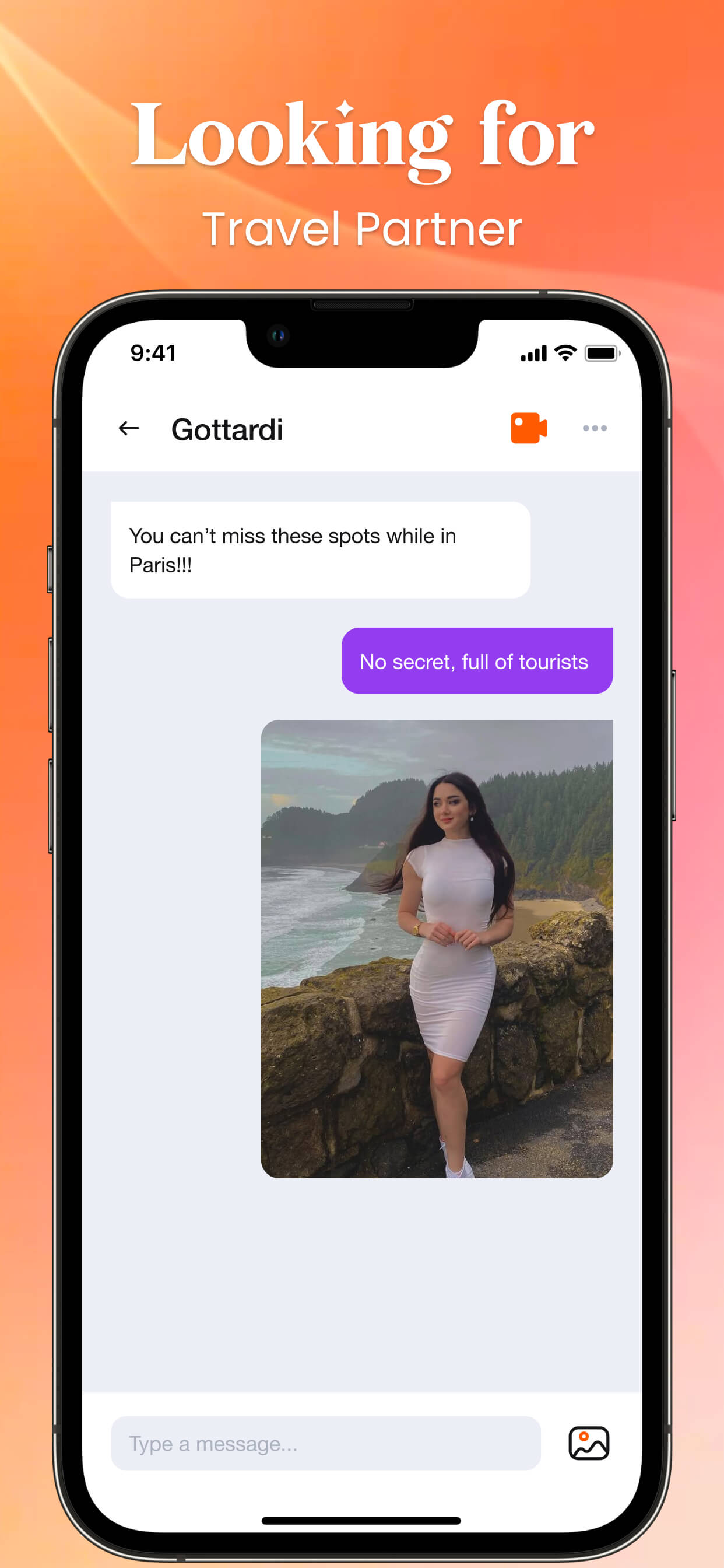 Chat interface to find travel partners